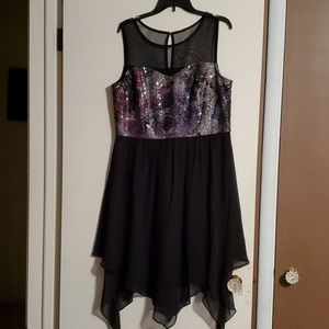 Studio One Sequins And Black Cocktail Dress SZ 16